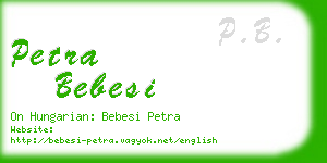 petra bebesi business card